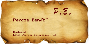 Percze Benő névjegykártya